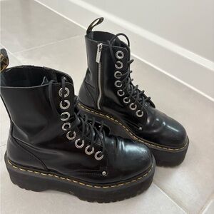 Dr. Martens Black Combat Boots with Chunky Sole